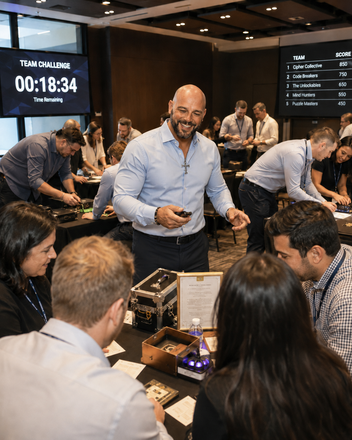 Jeremy Brooks facilitating a team challenge in London